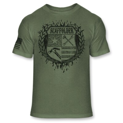 Scaffolder Crest T Shirt - Scaffolders Coat of Arms Scaffolder Badge Logo - A258