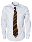 Black Mens Security Clip On Tie Clipper with Triple Orange Stripes