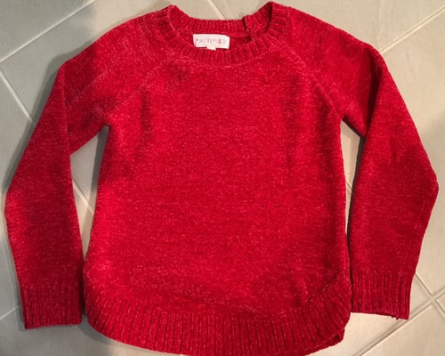 PINK REPUBLIC Girls Sz 10/12 Beautiful Red Knit Pullover Sweater - Picture 3 of 4