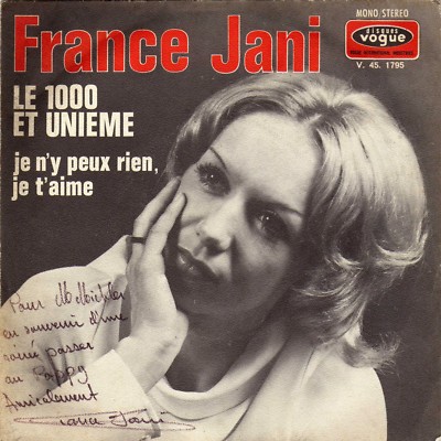 FRANKREICH JANI LE 1000 ET UNIEME FRENCH 45 SINGLE JEAN-CLAUDE PELLETIER WIDMUNG