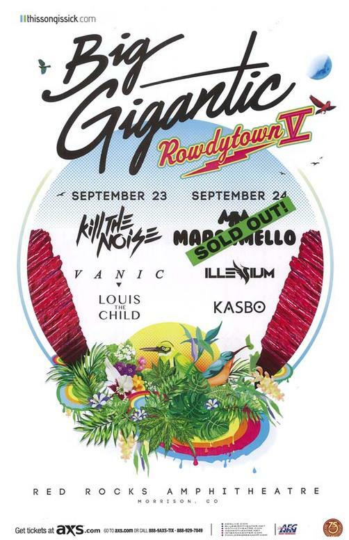 Red Rocks 2016 Concert Poster Electronica