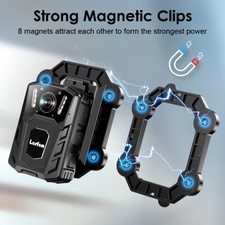 BOBLOV Body Camera Magnetic Suction Back Clip for Body Camera Built-in 8 Magnets