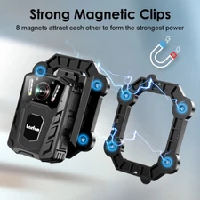 BOBLOV Body Camera Magnetic Suction Back Clip for Body Camera Built-in 8 Magnets