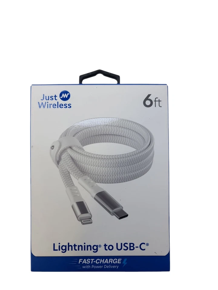 Mix of 4 Just Wireless 6 Ft. Braided USB C to iPhone Cable Fast Charger - Image 2 of 4