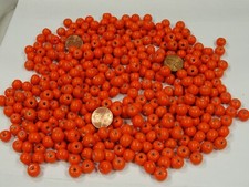 2 Pounds India Handmade Orange Glass Beads Wholesale Bulk Lot 162W   
