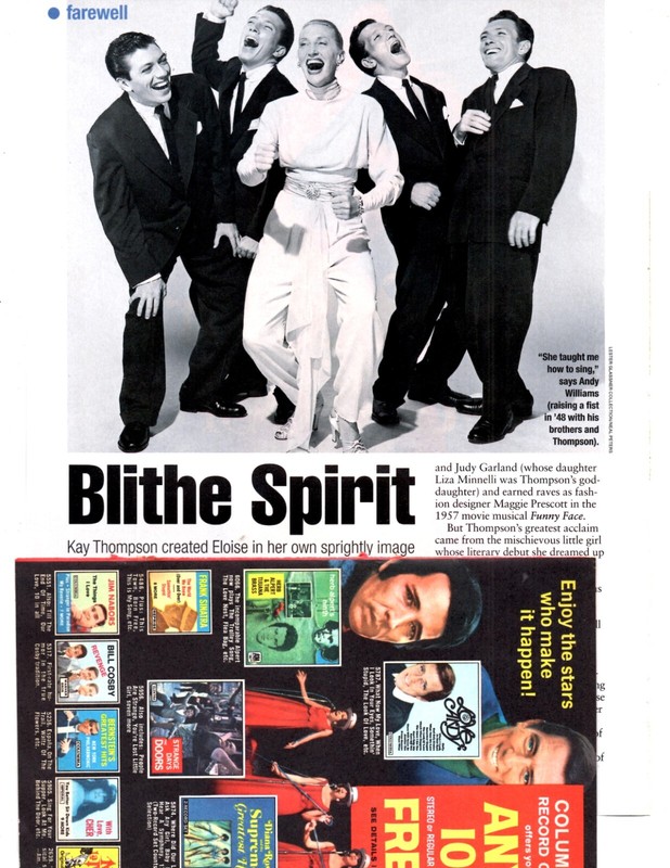 crooners ANDY WILLIAMS+ Perry Como-55 separate clippings pages lot + sheet music