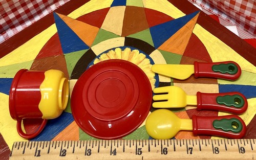 VTG Play Dishes 5pc Place Setting Dinnerware Replacement Pretend Fun For Tikes - Picture 3 of 8