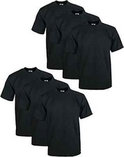6 Pack ProClub Pro Club Mens Heavyweight Black Short Sleeve T-Shirts Cotton Tees