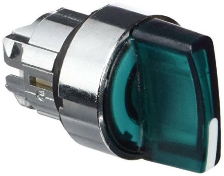 SCHNEIDER TESTA PER SELETTORE LUMINOSO VERDE A LEVA CORTA 3 POSIZIONI FISSE ZB4B
