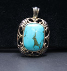 Turquoise Pendant Charm 925 Sterling Silver