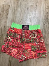 Vtg Surf Mania Men  s All Over Print Swim Trunks Shorts Small Neon 80s