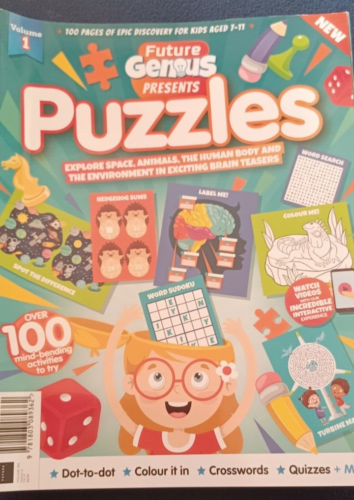 Future Genius - Puzzles - New Magazine, Volume 1 Revised. For Kids Aged 7-11 - Afbeelding 1 van 2