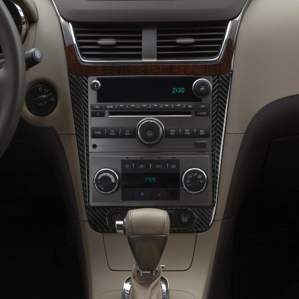 Real Carbon Fiber Center Console AC CD Panel Frame For Chevrolet Malibu 2008-12 - Изображение 3 из 4