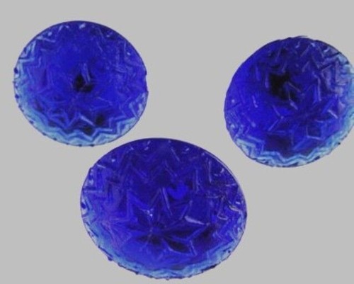 Awesome Cobalt Blue Pressed Glass Push Pin / Picture Rail Hanger - Picture 2 of 4