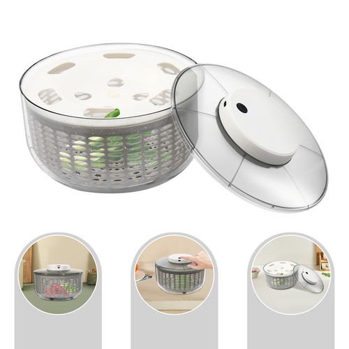 Lavadora de verduras giratoria eléctrica para ensaladas de 6,34 cuartos de galón deshidratadora de verduras - Imagen 24 de 24