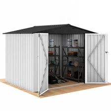 Metal Steel Storage Shed Weatherproof 7.5x5ft Lockable Garden Tool Bunker w/Vent