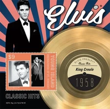 Young Island 2013 - Elvis Presley Music Classic Hits Souvenir Stamp Sheet - MNH