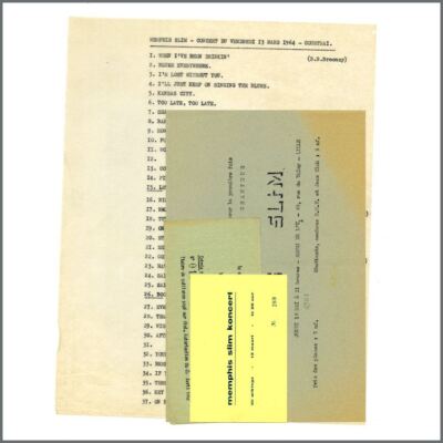 Memphis Slim 1960s Concert Items (France)