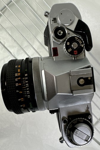 Canon AV-1 Silver SLR fotocamera pellicola 35 mm, obiettivo 50 mm testato - Foto 4 di 14