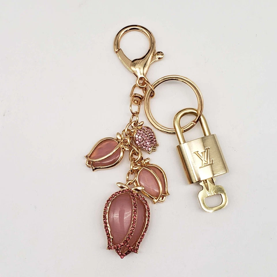 Authentic Louis Vuitton Lock and Key with Unbranded Bagcharm, Keychain - Image 3 of 4