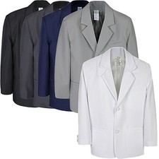 Boys Toddler Kid Formal Wedding Black Dark Gray White Navy Blazer Jacket sz S-20