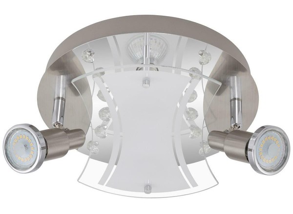 Briloner Led Deckenlampe Nickel 4 Flg. Kristalloptik Dekorglas GU10 1600Lm-image