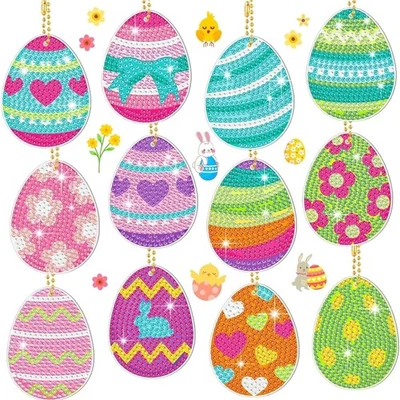 Diamond Painting Ostern Set 12 Stück DIY Schlüsselanhänger Fr ühlingsbasteln ... - Bild 1 von 4