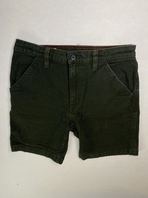American Giant Roughneck Canvas Shorts Mens 30 Green 8  Inseam USA