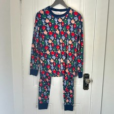 Hanna Andersson Organic Cotton Women s Pajama Set L Ornaments Print Blue