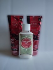    Bath  Body Works Lot of 3 Winter Candy Apple Body Cream  Lotion Set