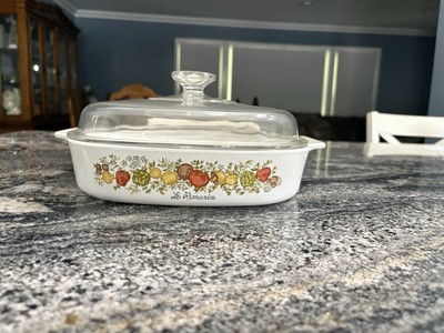 Vintage Corning Ware A-10-B Spice Of Life Le Romarin 10x10x2 w/ PYREX LID A-12-C