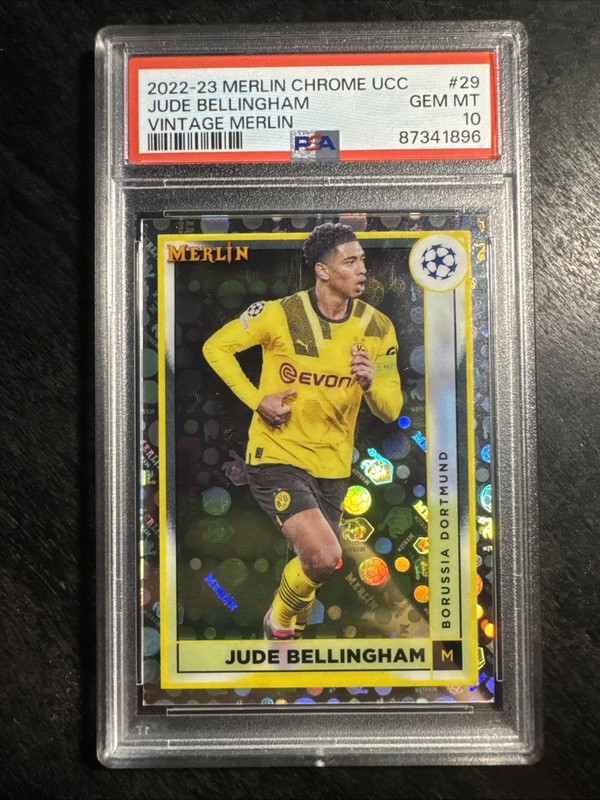 2022-23 Topps Merlin Chrome UCC Jude Bellingham Vintage Merlin PSA 10 England
