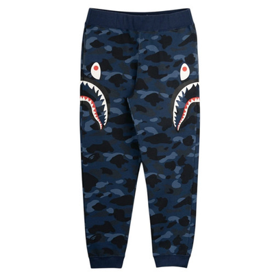 #ad Bape Double Shark Logo Sweatpants Color Camo Navy Blue $328.90