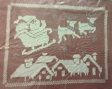 Vogart Crafts Net Darning Kit Santa with Sleigh NOS Santa Picture #2943