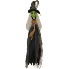 Haunted Hill Farm 2.5 ft. Lighted Witch Stake, Spooky Halloween Decoration for W