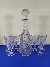 Vintage Libbey CAMBRIDGE WINE SET Crystal Pressed Glass 1 L Decanter 6oz Glasses