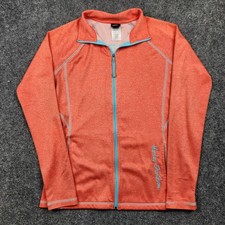 Harley-Davidson Performace Sweatshirt Womens Medium Orange Zip Lightweight Jaket