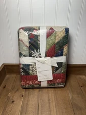 (1) Pottery Barn Winter Wreath Patchwork Sham ~ King