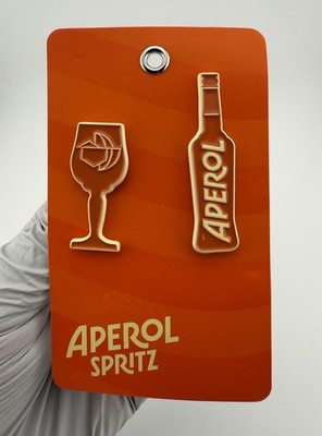 Set of 2 Aperol Spritz Plastic? Lapel Pins on Paper Card
