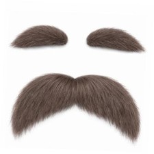 Fake Mustache and Eyebrows, Funny Halloween Costume M / 5.3inch Brown