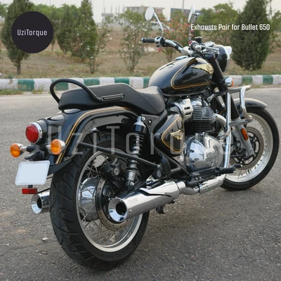 Échappement Rhino Racing pour Royal Enfield Bullet 650 V1 (acier inoxydable) - Photo 1/4