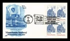 DR JIM STAMPS US COVER MASSACHUSETTS STATEHOOD BICENTENNIAL FDC BLOCK OF 4