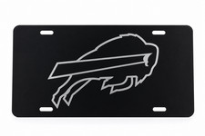 Buffalo Bills Logo Car Tag Diamond Etch On Black Aluminum License Plate
