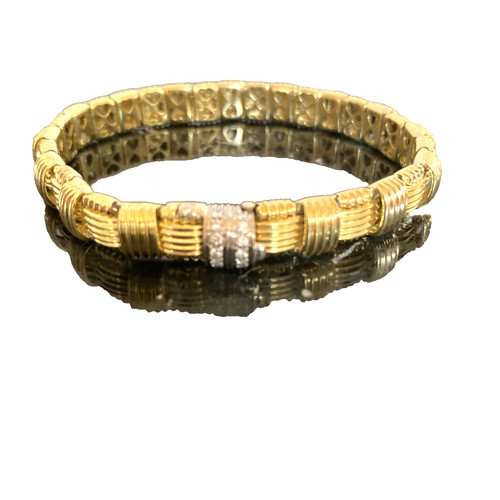 DESIGNER ROBERTO COIN APPASSIONATA 31 Gr WOVEN DIAMOND 18K YELLOW GOLD BRACELET