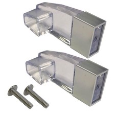 2 PCS Clear Acrylic Towel Bar Brackets Polished Chrome Accent Sleeves
