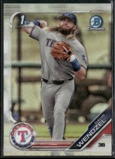 2019 BOWMAN DRAFT #BDC-81 DAVIS WENDZEL CHROME REFRACTOR TEXAS RANGERS