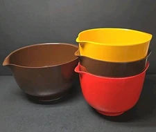 Vintage Rosti Mepal Melamine Mixing Bowl Set Of 4 MCM Denmark 3L & 1.5L *READ*