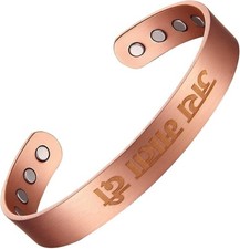 Jai MATA Di Pure Copper Bracelet Adjustable for Men  Women Gift Bag 9.5mm 