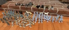 Marx Playset 60's & 70's Blue Green Gray Figures Horses Cannons Large Lot
