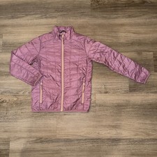 LL Bean Girls Primaloft Quilted Jacket Pink Lightweight Full Zip Size M